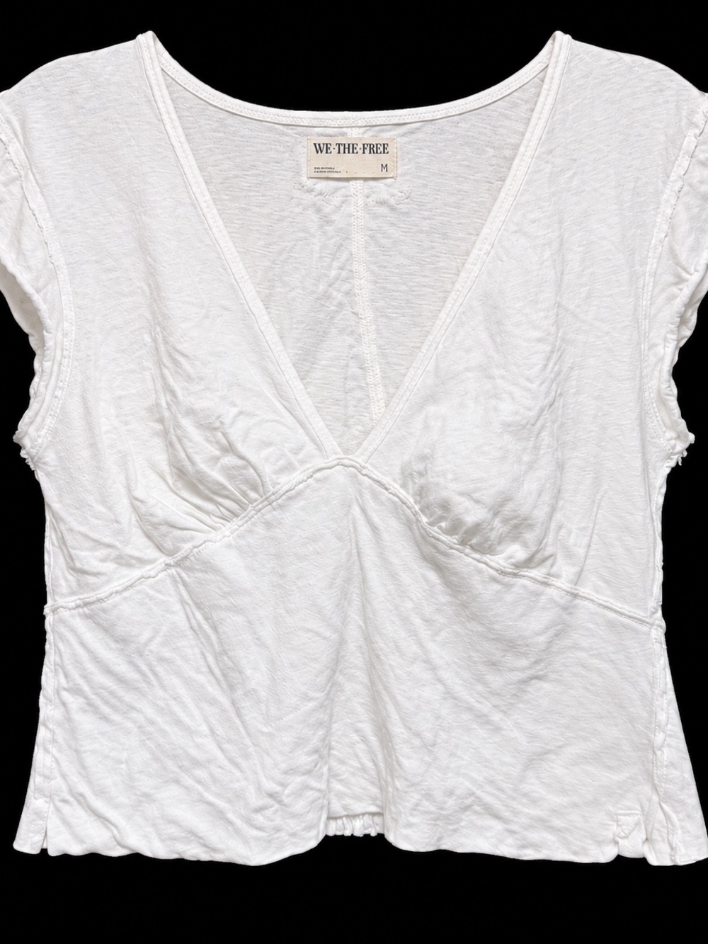 We The Free White V-Neck Cap Sleeve Camisole